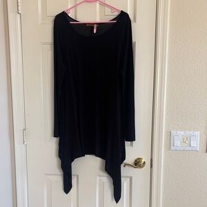 Belldini Black Asymmetrical Tunic Top